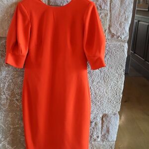 Badgley Mischka Orange Size 2 Form fitting Dress